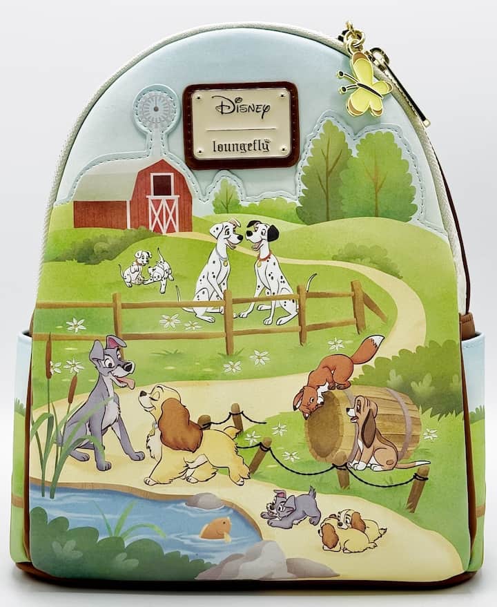 Loungefly Disney Dogs Mini Backpack Farm House Bag Front Full View