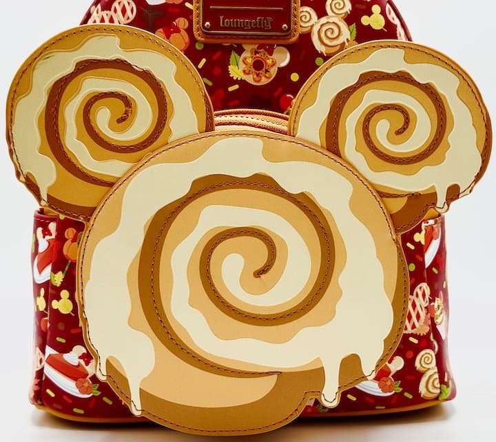 Loungefly Disney Fall Sweet Treats Mini Backpack Cinnamon Roll Bag Front Pocket