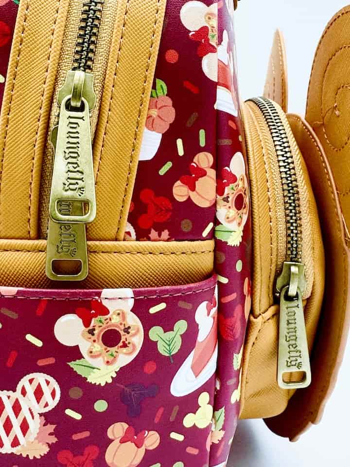 Loungefly Disney Fall Sweet Treats Mini Backpack Cinnamon Roll Bag Zips