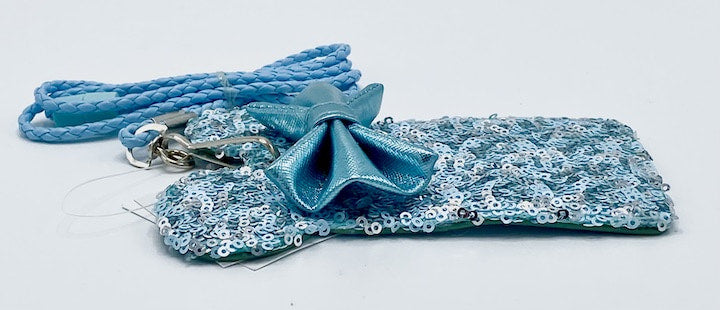 Loungefly Disney Parks Arendelle Aqua Lanyard Frozen Blue Sequin Right Side