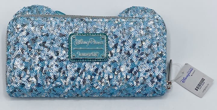 Loungefly Disney Parks Arendelle Aqua Wallet Frozen Blue Sequin Purse Back