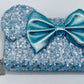 Loungefly Disney Parks Arendelle Aqua Wallet Frozen Blue Sequin Purse Front
