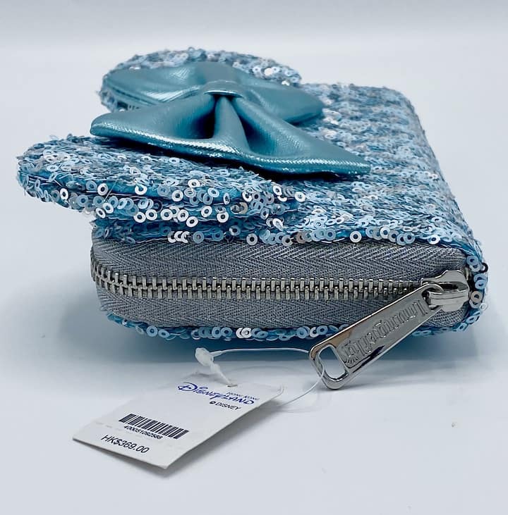 Loungefly Disney Parks Arendelle Aqua Wallet Frozen Blue Sequin Purse Right Side
