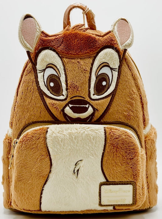 Loungefly Disney Parks Bambi Mini Backpack Plush Cosplay Bag Front Full View