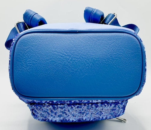 Loungefly Disney Parks Blue Hydrangea Sequin Mini Backpack Bag Base