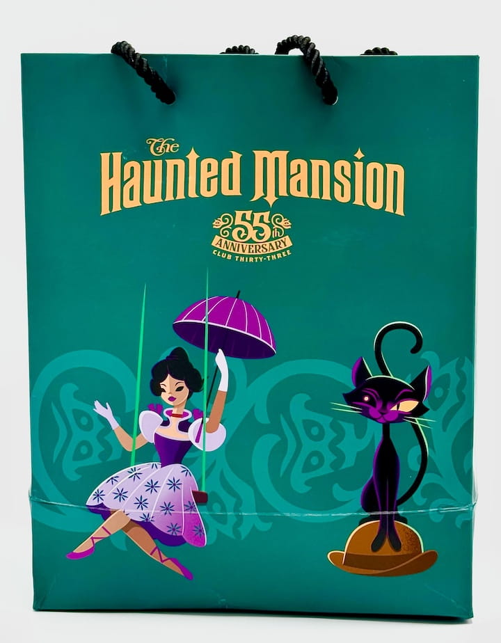 Loungefly Disney Parks Club 33 Haunted Mansion Ears Headband Paper Bag Back Without Rope
