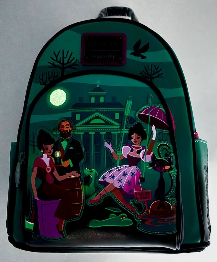 Loungefly Disney Parks Club 33 Haunted Mansion Mini Backpack Bag Backpack Glow In The Dark Effect
