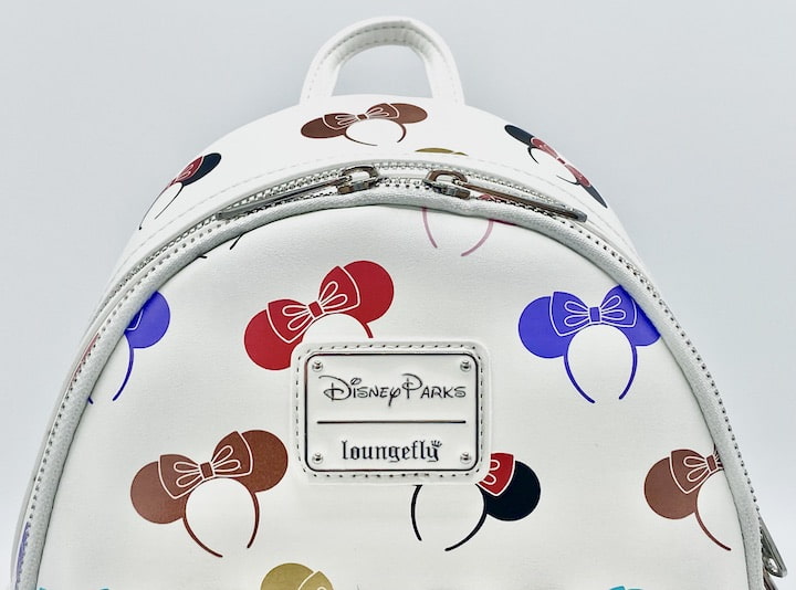 Loungefly Disney Parks Ear Headband Mini Backpack Ears Holder AOP Bag Front Enamel Logo