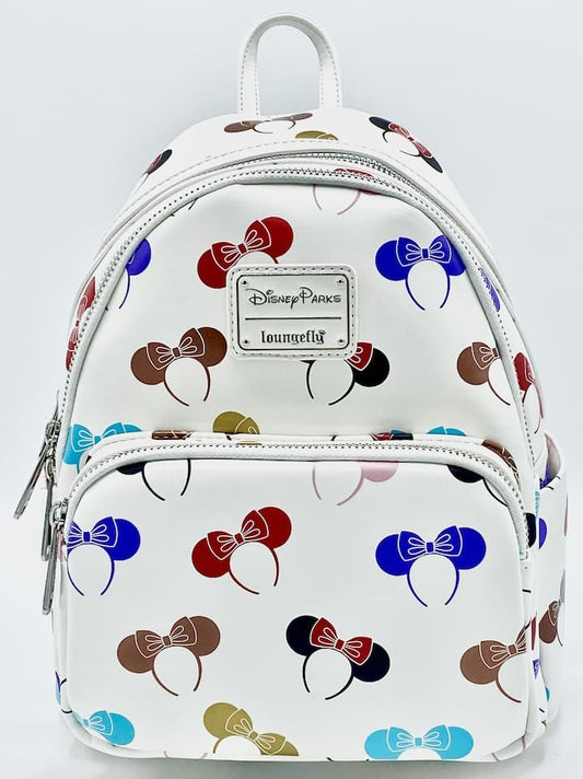 Loungefly Disney Parks Ear Headband Mini Backpack Ears Holder AOP Bag Front Full View
