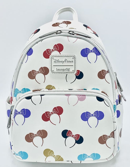 Loungefly Disney Parks Ear Headband Mini Backpack Ears Holder AOP Bag Front Full View