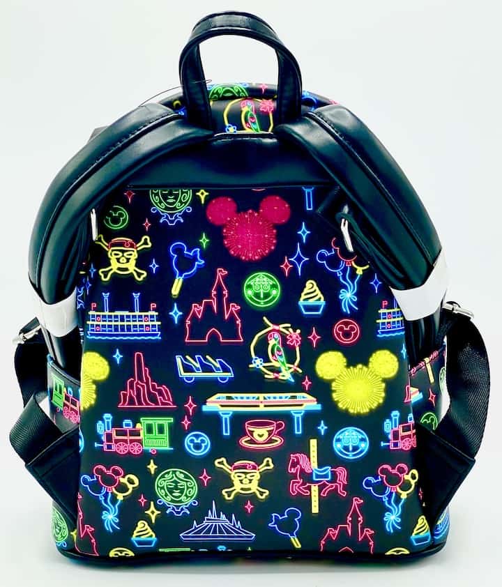 Loungefly Disney Parks Neon Mini Backpack Park Life Attraction Icons Back