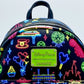 Loungefly Disney Parks Neon Mini Backpack Park Life Attraction Icons Front Enamel Logo