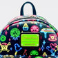 Loungefly Disney Parks Neon Mini Backpack Park Life Attraction Icons Front Logo