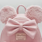 Loungefly Disney Parks Piglet Pink Mini Backpack Minnie Mouse Bag Front Ears And Bow Applques
