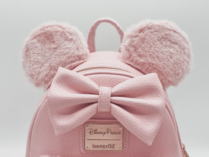 Loungefly Disney Parks Piglet Pink Mini Backpack Minnie Mouse Bag Front Ears And Bow Applques