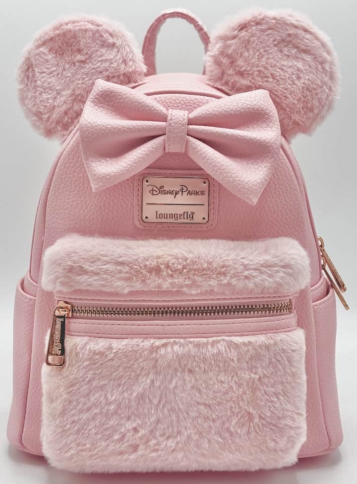 Loungefly Disney Parks Piglet Pink Mini Backpack Minnie Mouse Bag Front Full View