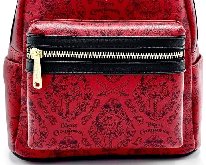 Loungefly Disney Parks Pirates of the Caribbean Mini Backpack Redd Bag Front Pocket