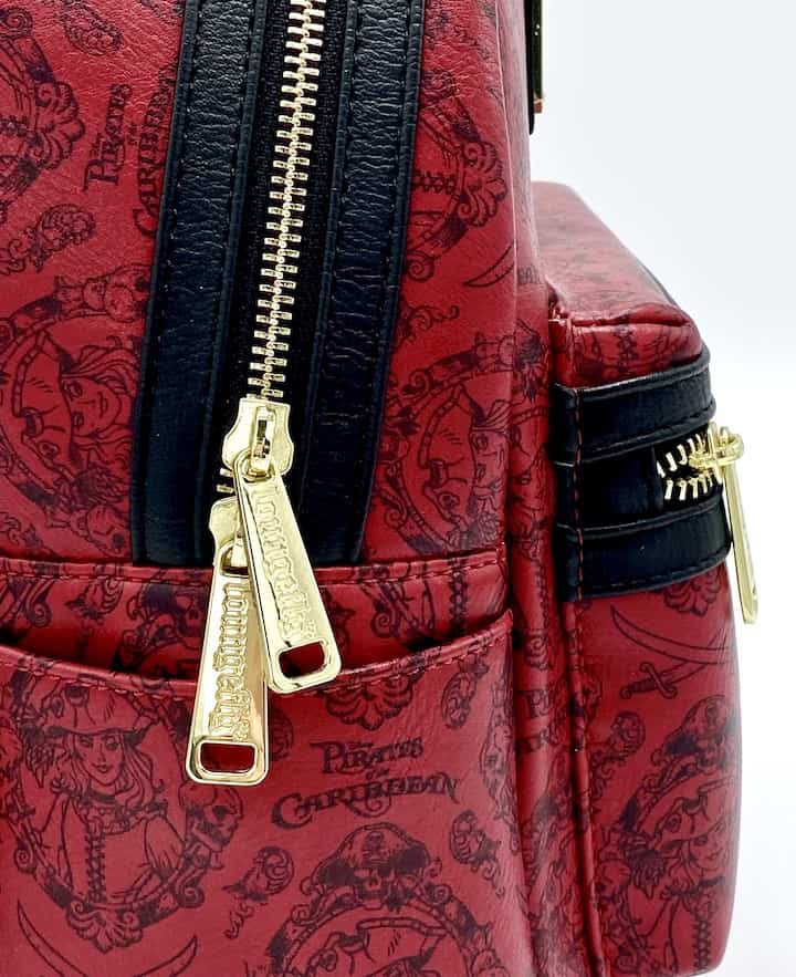 Loungefly Disney Parks Pirates of the Caribbean Mini Backpack Redd Bag Zips