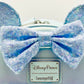 Loungefly Disney Parks Winter Blue Sequin Mini Backpack Bag Front Bow And Ears