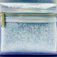Loungefly Disney Parks Winter Blue Sequin Mini Backpack Bag Front Pocket