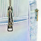 Loungefly Disney Parks Winter Blue Sequin Mini Backpack Bag Zips