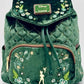 Loungefly Disney Peter Pan Quilted Velvet Mini Backpack Tinkerbell Bag Front Full View