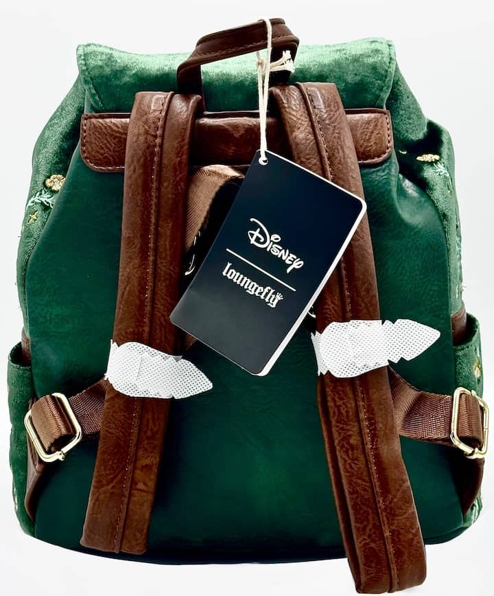 Loungefly Disney Peter Pan Quilted Velvet Mini Backpack Tinkerbell Bag Straps