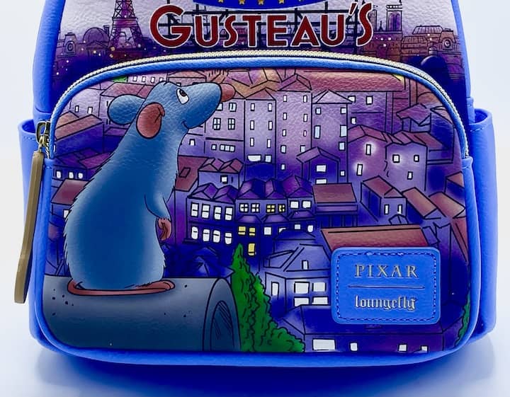 Loungefly Disney Pixar Ratatouille Mini Backpack Remy Gusteau Bag Front Bottom Pocket And Artwork