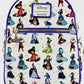 Loungefly Disney Princess Dress Mini Backpack AOP Scenes Bag Front Full View