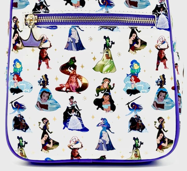 Loungefly Disney Princess Dress Mini Backpack AOP Scenes Bag Front Pocket