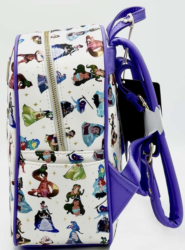Loungefly Disney Princess Dress Mini Backpack AOP Scenes Bag Left Side