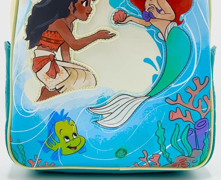 Loungefly Disney Princess Moana Ariel Mini Backpack Little Mermaid Bag Front Bottom