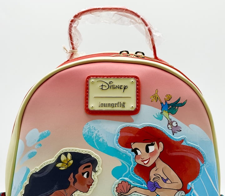 Loungefly Disney Princess Moana Ariel Mini Backpack Little Mermaid Bag Front Logo