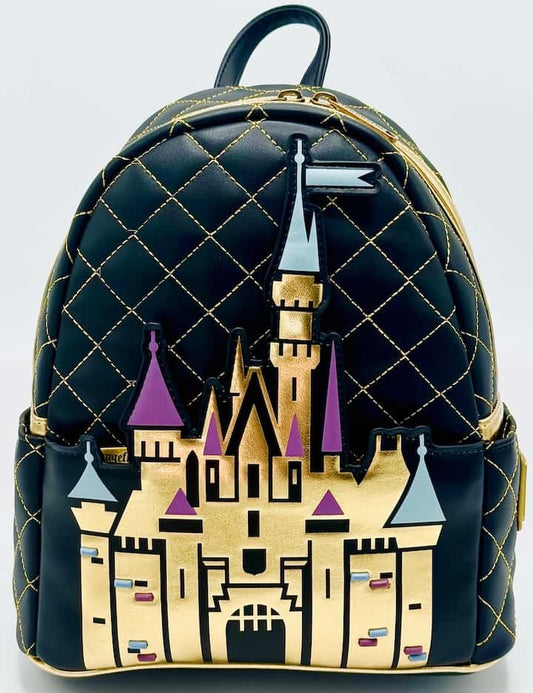 Loungefly Disneyland 70th Mini Backpack Sleeping Beauty Castle Bag Front Full View