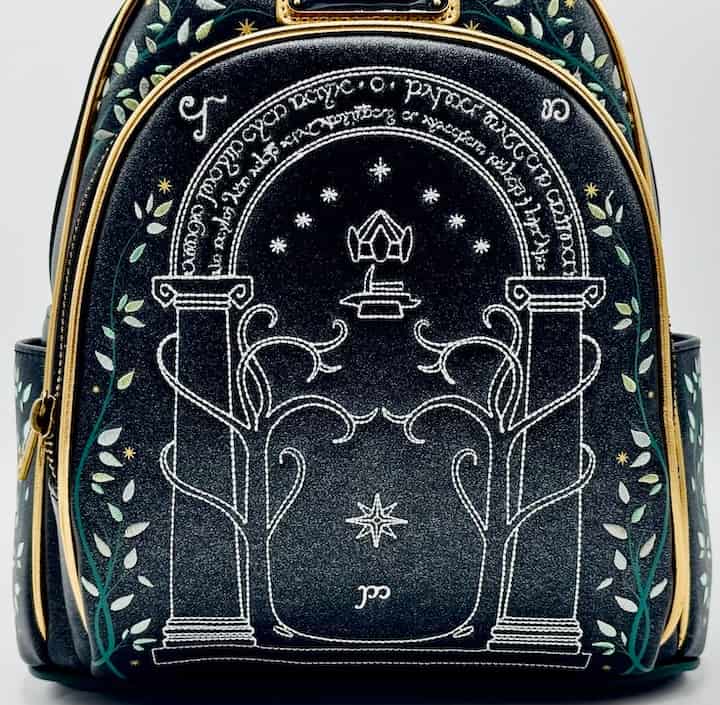 Loungefly Doors of Durin Mini Backpack Lord of the Rings Bag Front Pocket