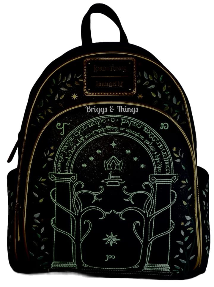 Loungefly Doors of Durin Mini Backpack Lord of the Rings Bag Glow In The Dark Effect