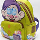 Loungefly Dopey Diamond Gemstone Mini Backpack Snow White Bag Front Full View Lenticular Left