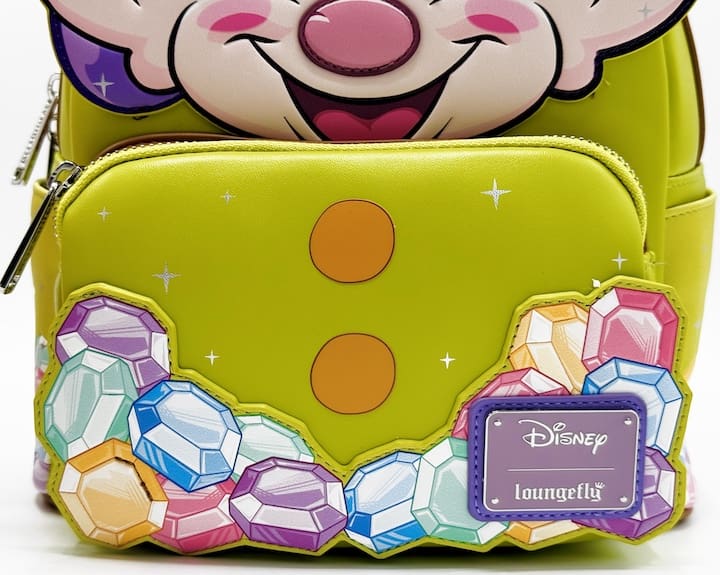 Loungefly Dopey Diamond Gemstone Mini Backpack Snow White Bag Front Pocket
