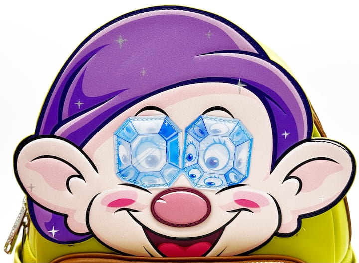 Loungefly Dopey Diamond Gemstone Mini Backpack Snow White Bag Front Top