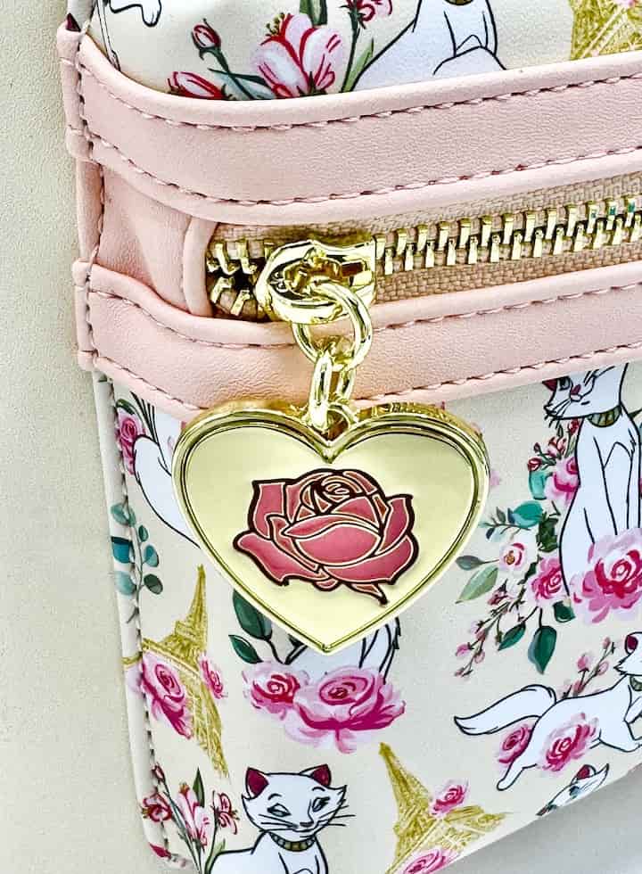 Loungefly Duchess in Paris Floral Mini Backpack Disney Aristocats Bag Pet ID Front