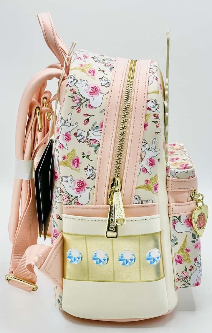Loungefly Duchess in Paris Floral Mini Backpack Disney Aristocats Bag Right Side