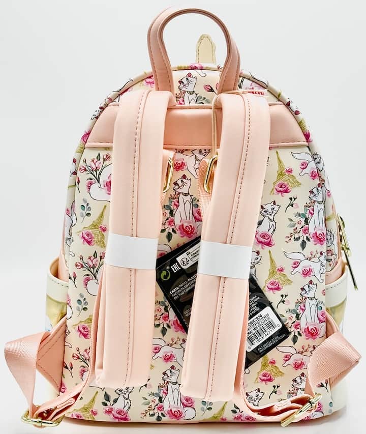 Loungefly Duchess in Paris Floral Mini Backpack Disney Aristocats Bag Straps