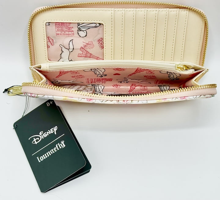 Loungefly Duchess in Paris Floral Wallet Disney The Aristocats Purse Inside Coin Slor