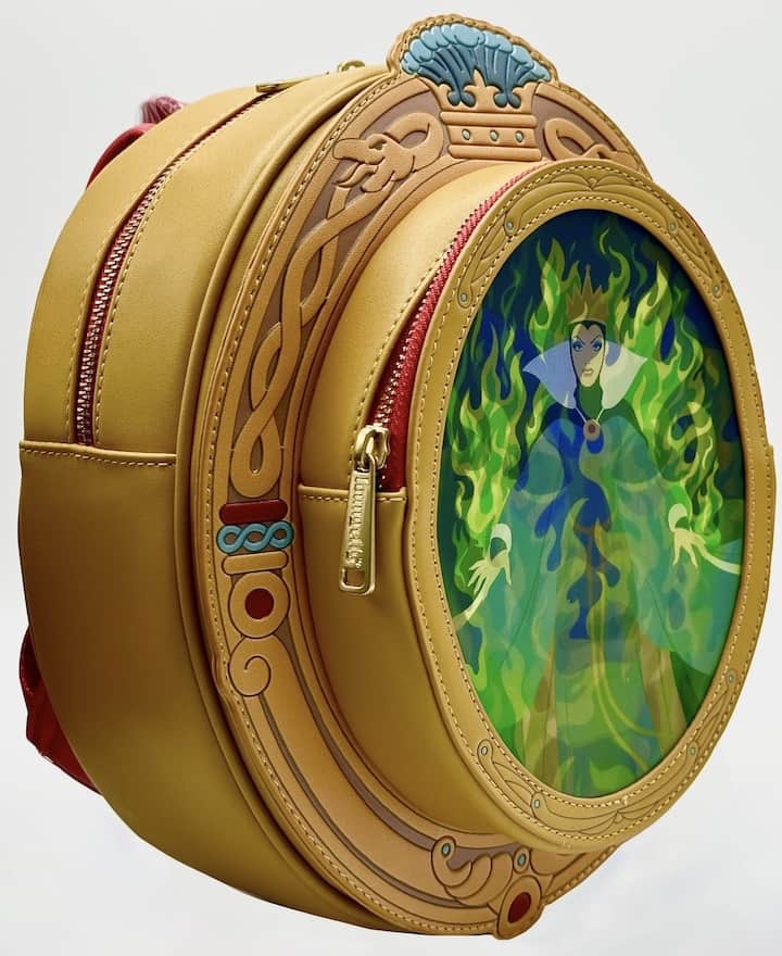 Loungefly Evil Queen Lenticular Mini Backpack D23 Mirror Mirror Bag Front Full View Right