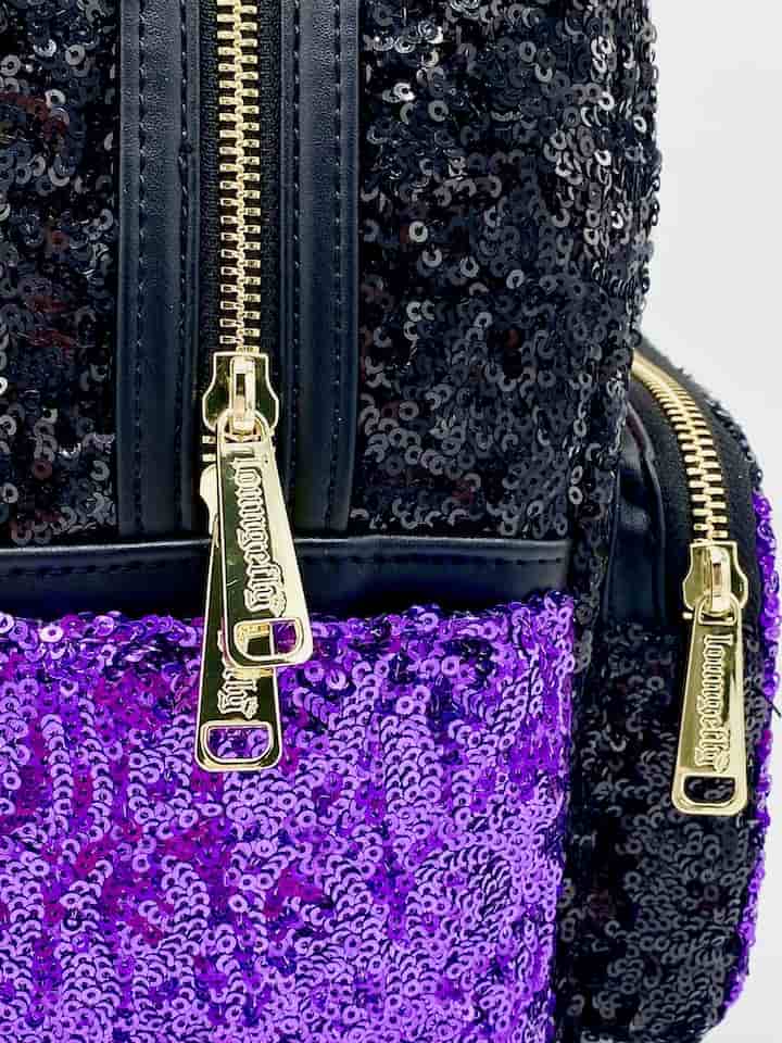 Loungefly Evil Queen Sequin Mini Backpack Disney Snow White Bag Zips