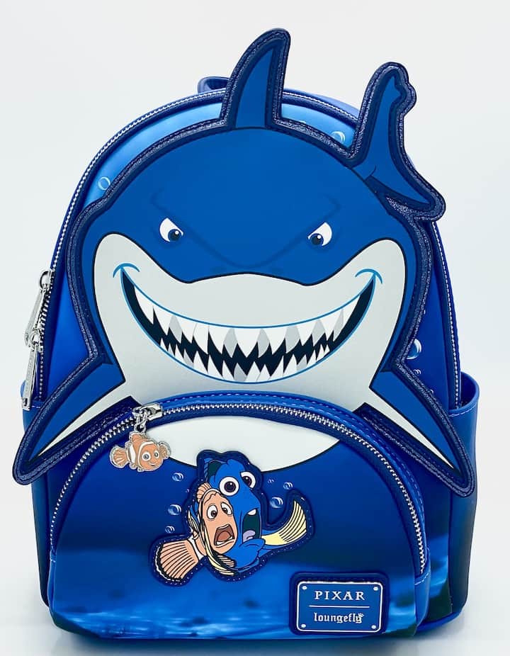 Loungefly Finding Nemo Mini Backpack Disney Pixar Bruce Marlin Dory Bag Front Full View