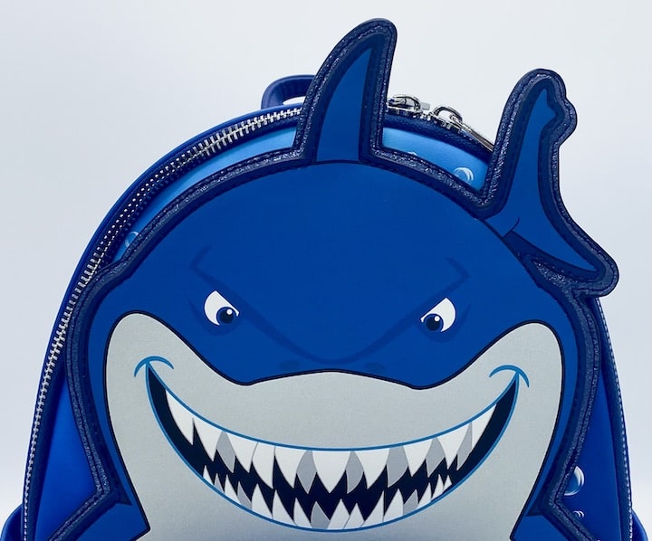 Loungefly Finding Nemo Mini Backpack Disney Pixar Bruce Marlin Dory Bag Front Top Applique