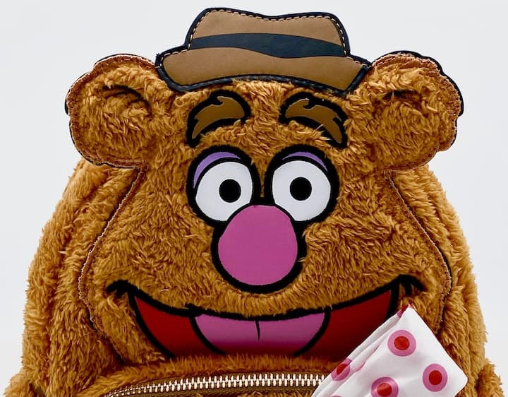 Loungefly Fozzie Bear Cosplay Mini Backpack Disney The Muppets Bag Front Face Appliques