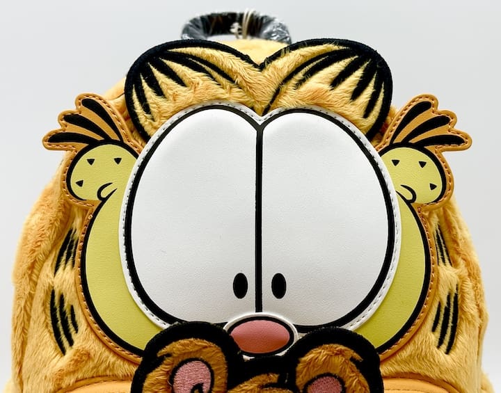 Loungefly Garfield & Pooky Mini Backpack Nickelodeon Plush Cosplay Bag Front Head Applique