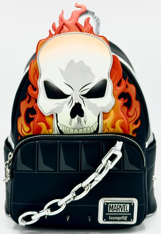 Loungefly Ghost Rider Mini Backpack Marvel Johnny Blaze Bag Front Full View